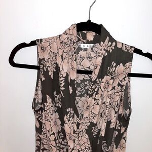 CAbi 594 XS Rosewater Lovely Floral Faux Wrap Sleeveless Top Blouse - lovely